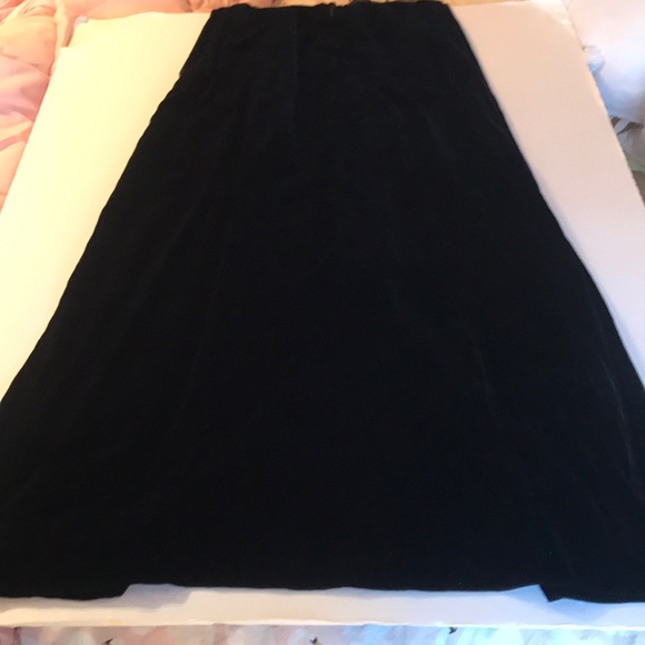 True Vintage Velvet Maxi Long Dress Prom Formal Old Hollywood Full Black Gown - Picture 7 of 12